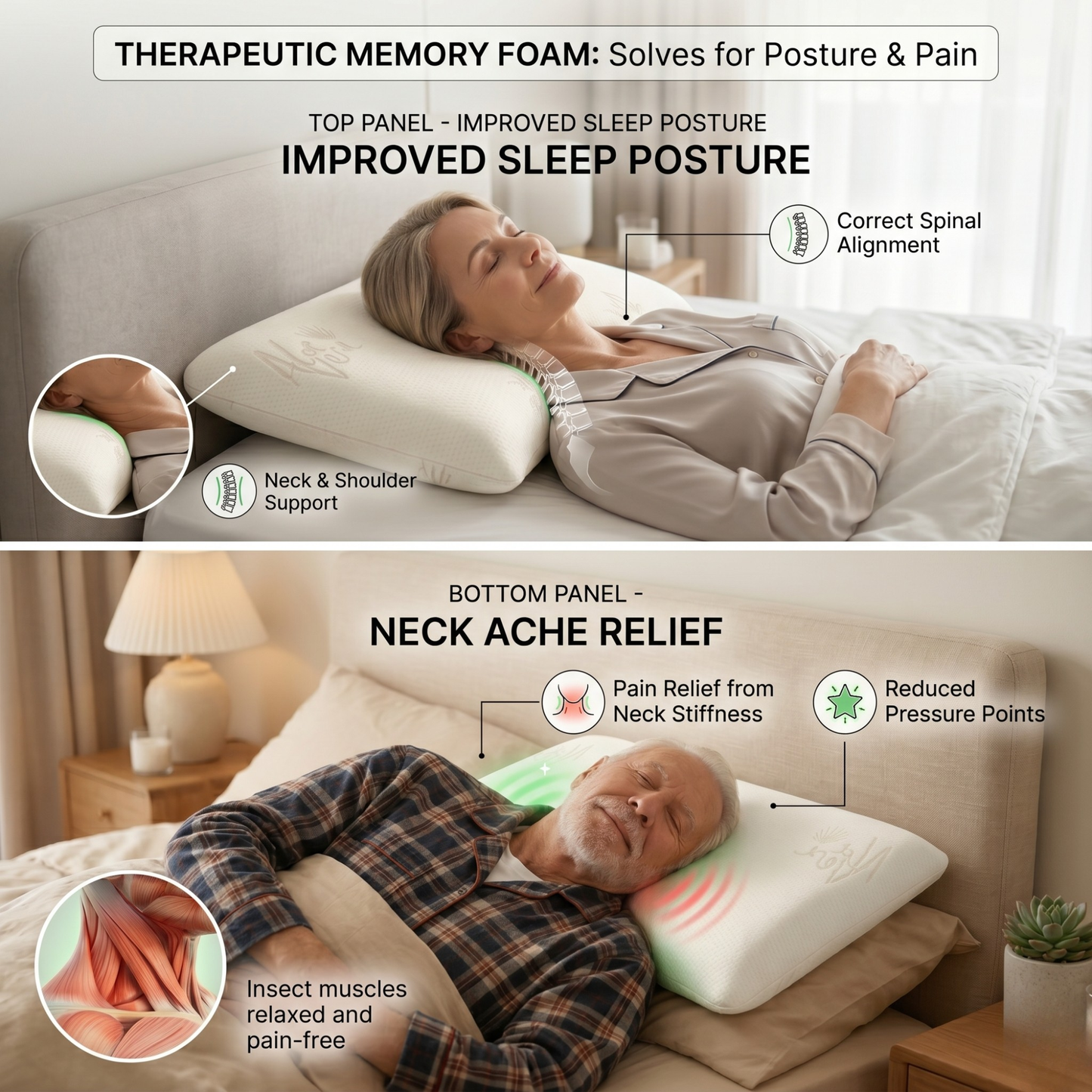 Keshim Memory Foam Pillow – Ergonomic Neck & Shoulder Support - Image 8 - Keshim