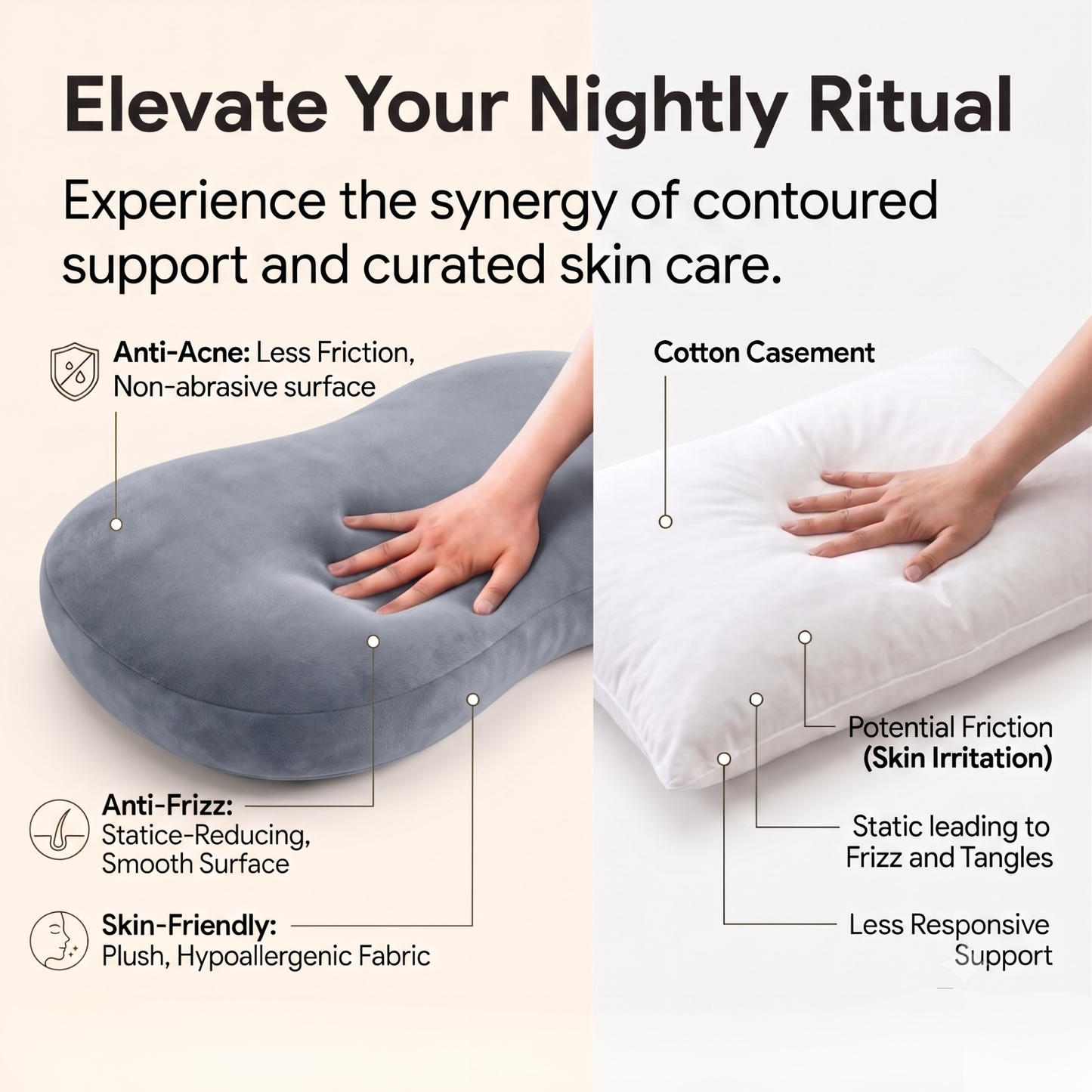 Keshim Memory Foam Cuddle Pillow for Adults & Kids | Ultra-Soft Velvet Hug Pillow for Sleeping, Relaxation & Side Sleeping | Ergonomic Body Support Cushion for Comfort & Stress Relief