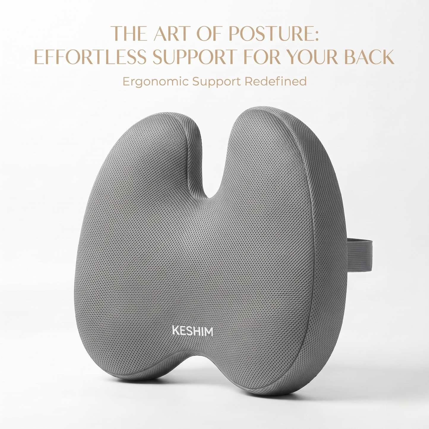 KESHIM Memory Foam Seat Cushion & Lumbar Back Support Combo for Office Chair, Car Seat & Wheelchair | Ergonomic Coccyx Orthopedic Cushion | Premium Air Mesh Breathable Cover | Tailbone, Sciatica & Lower Back Pain Relief