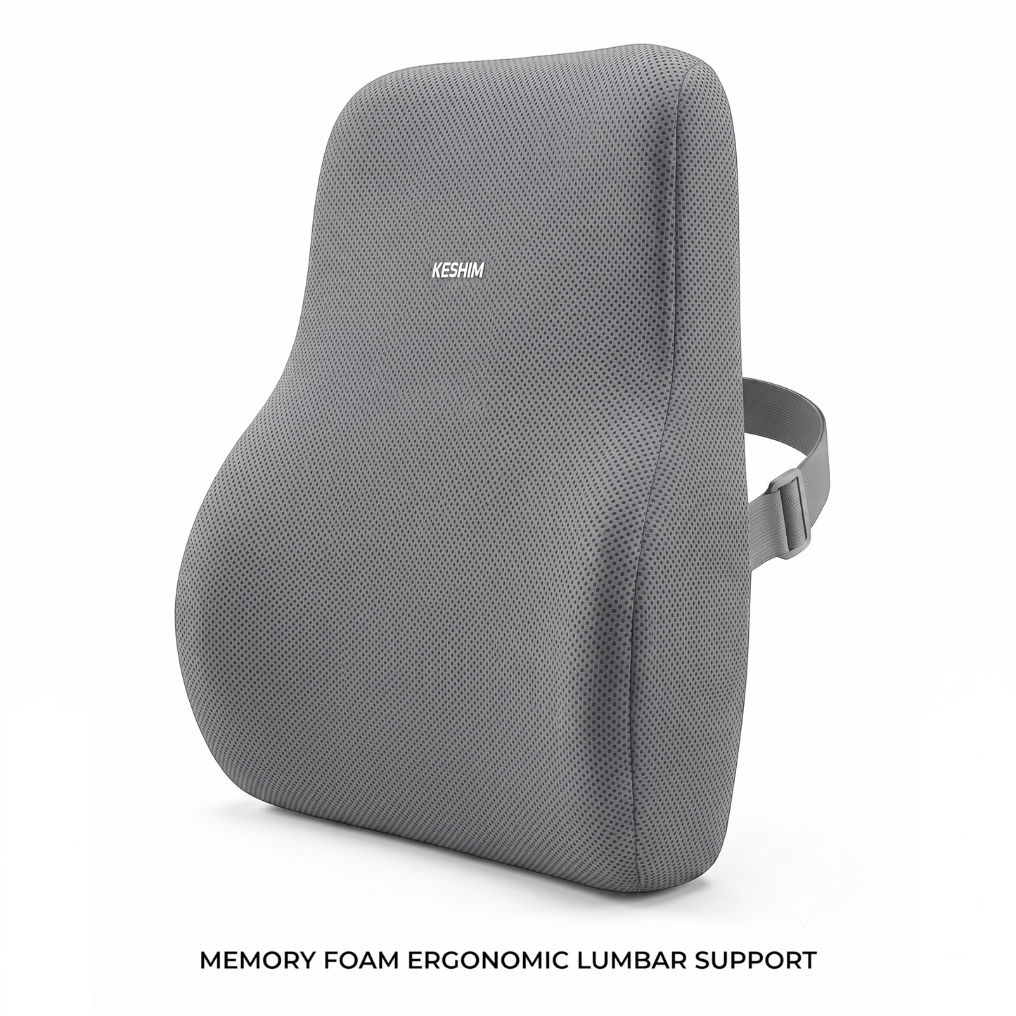 Keshim Memory Foam Lumbar Support Pillow for Office Chair, Car Seat & Gaming Chair – Ergonomic Lower Back Cushion with Premium Breathable Mesh Cover for Back Pain Relief & Posture Support