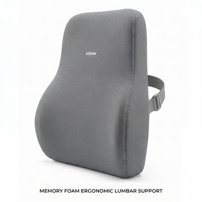 Keshim Memory Foam Lumbar Support Pillow for Office Chair, Car Seat & Gaming Chair – Ergonomic Lower Back Cushion with Premium Breathable Mesh Cover for Back Pain Relief & Posture Support
