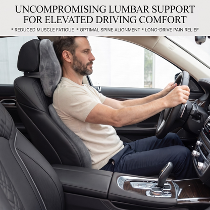 KESHIM 3-in-1 Memory Foam Car Seat Cushion Combo Set with Coccyx Seat Cushion, Lumbar Back Support & Velvet Headrest Pillow | Orthopedic Car Seat Support | Premium Air Mesh And Velvet | Ideal for Driving & Long Rides