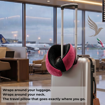 Keshim Memory Foam Travel Neck Pillow for Airplane, Car & Office | Premium Soft Velvet Fabric | Ergonomic 360° Neck Support | Portable Snake Shaped Travel Cushion for Adults and Kids.