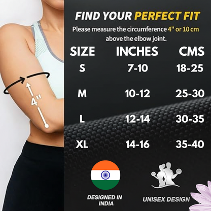 Keshim Elbow Support Sleeve for Men & Women | Premium Nylon Compression Elbow Cap for Tennis Elbow, Joint Pain, Gym, Sports & Daily Activities | Breathable Stretch Fabric (1 Pair)