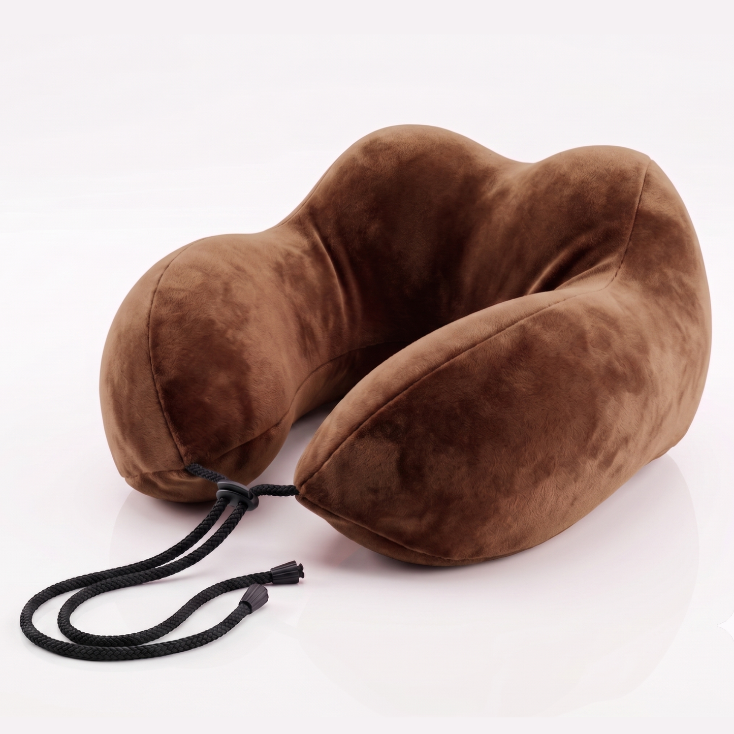 Keshim Memory Foam Travel Neck Pillow for Airplane, Car & Office | Multi-Hump Ergonomic U-Shaped Neck Support Cushion | Premium Velvet Fabric | Adjustable Strap | Soft & Comfortable Cervical Support