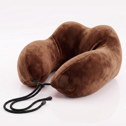 Keshim Memory Foam Travel Neck Pillow for Airplane, Car & Office | Multi-Hump Ergonomic U-Shaped Neck Support Cushion | Premium Velvet Fabric | Adjustable Strap | Soft & Comfortable Cervical Support