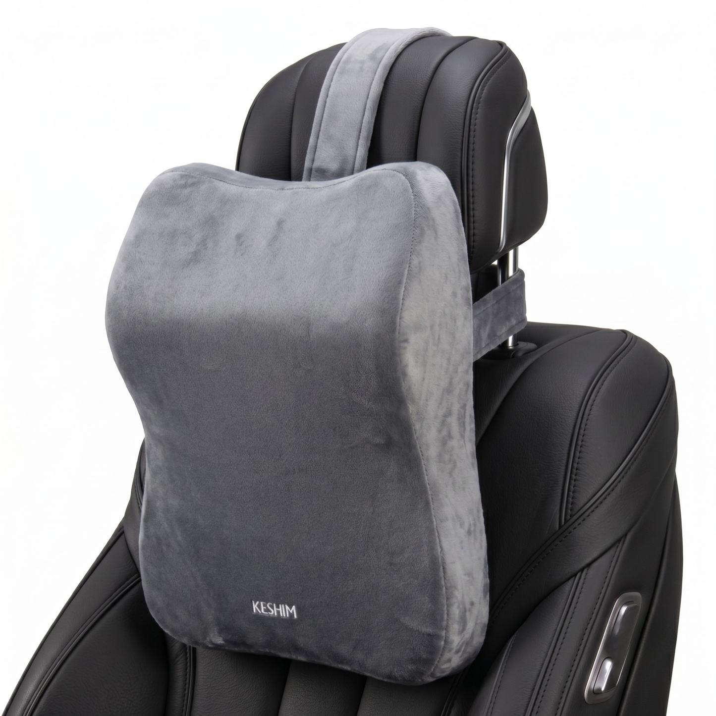 Keshim Luxury Velvet Car Headrest Pillow, Large Soft Memory Foam Seat Headrest Cushion for Driving Comfort, Universal Fit Car Neck & Back Support for Cars, SUVs, Trucks and Travel