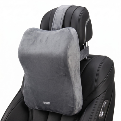 Keshim Luxury Velvet Car Headrest Pillow, Large Soft Memory Foam Seat Headrest Cushion for Driving Comfort, Universal Fit Car Neck & Back Support for Cars, SUVs, Trucks and Travel
