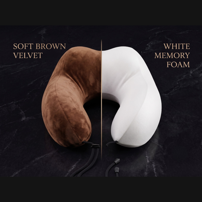 Keshim Memory Foam Travel Neck Pillow for Airplane, Car & Office | Multi-Hump Ergonomic U-Shaped Neck Support Cushion | Premium Velvet Fabric | Adjustable Strap | Soft & Comfortable Cervical Support