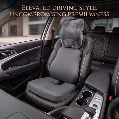 KESHIM 3-in-1 Memory Foam Car Seat Cushion Combo Set with Coccyx Seat Cushion, Lumbar Back Support & Velvet Headrest Pillow | Orthopedic Car Seat Support | Premium Air Mesh And Velvet | Ideal for Driving & Long Rides