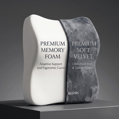 Keshim Luxury Velvet Car Headrest Pillow, Large Soft Memory Foam Seat Headrest Cushion for Driving Comfort, Universal Fit Car Neck & Back Support for Cars, SUVs, Trucks and Travel