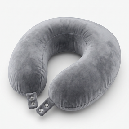 Keshim U-Shaped Memory Foam Travel Neck Pillow for Airplane, Car & Train Travel | Premium Soft Velvet Cover | Ergonomic Neck & Chin Support | Portable Neck Cushion for Adults