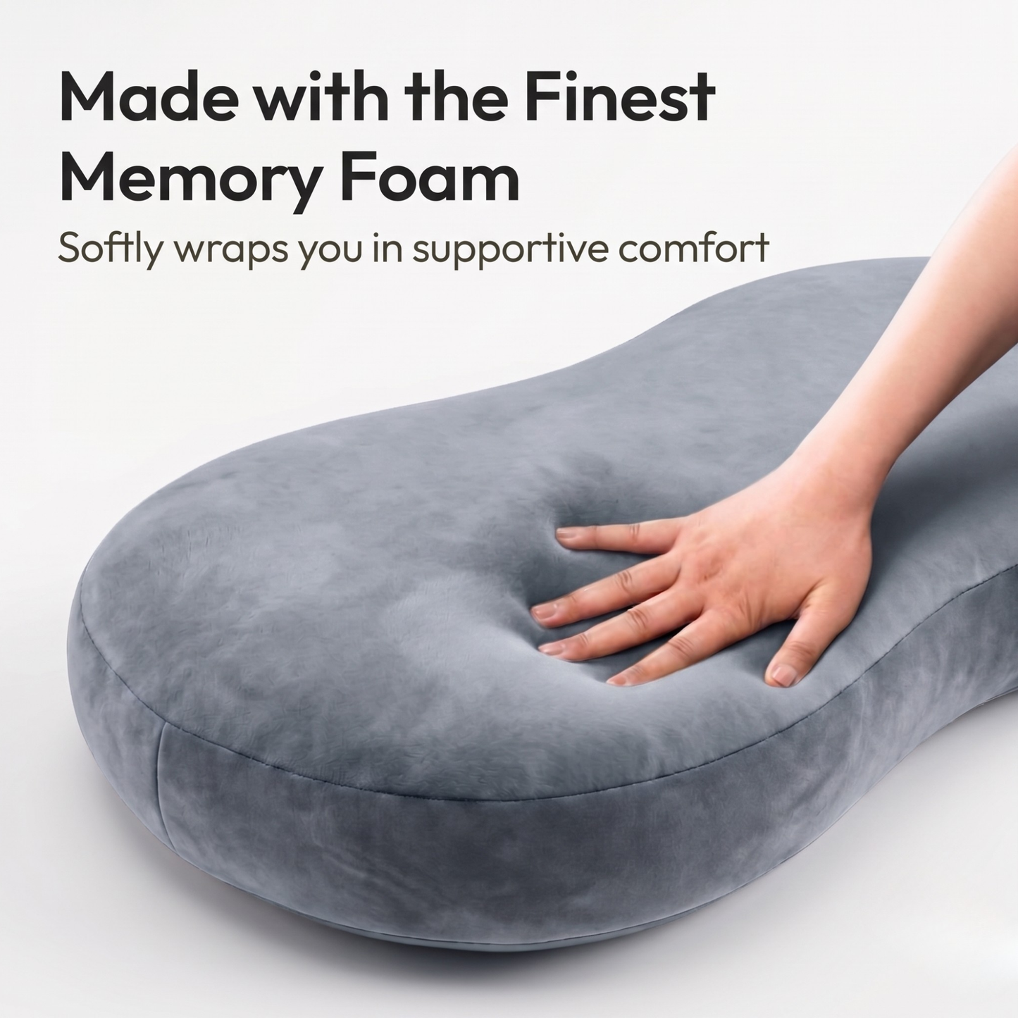 Keshim Memory Foam Cuddle Pillow for Adults & Kids | Ultra-Soft Velvet Hug Pillow for Sleeping, Relaxation & Side Sleeping | Ergonomic Body Support Cushion for Comfort & Stress Relief