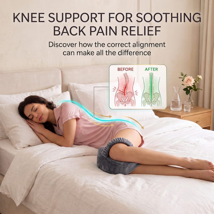 KESHIM Memory Foam Knee Support Pillow for Side Sleeping | Orthopedic Leg Spacer Cushion with Adjustable Strap | Premium Velvet Cover | Knee, Hip, Back & Sciatica Pain Relief | Sleeping Support Cushion