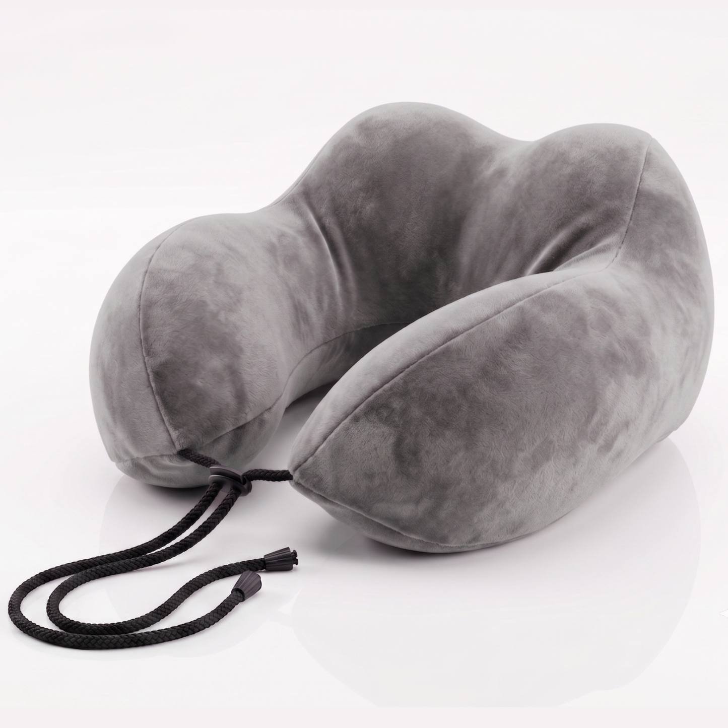 Keshim Memory Foam Travel Neck Pillow for Airplane, Car & Office | Multi-Hump Ergonomic U-Shaped Neck Support Cushion | Premium Velvet Fabric | Adjustable Strap | Soft & Comfortable Cervical Support