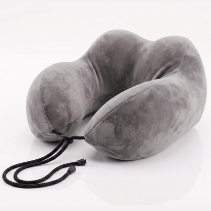 Keshim Memory Foam Travel Neck Pillow for Airplane, Car & Office | Multi-Hump Ergonomic U-Shaped Neck Support Cushion | Premium Velvet Fabric | Adjustable Strap | Soft & Comfortable Cervical Support