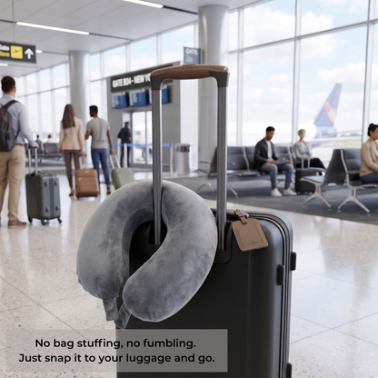 Keshim U-Shaped Memory Foam Travel Neck Pillow for Airplane, Car & Train Travel | Premium Soft Velvet Cover | Ergonomic Neck & Chin Support | Portable Neck Cushion for Adults