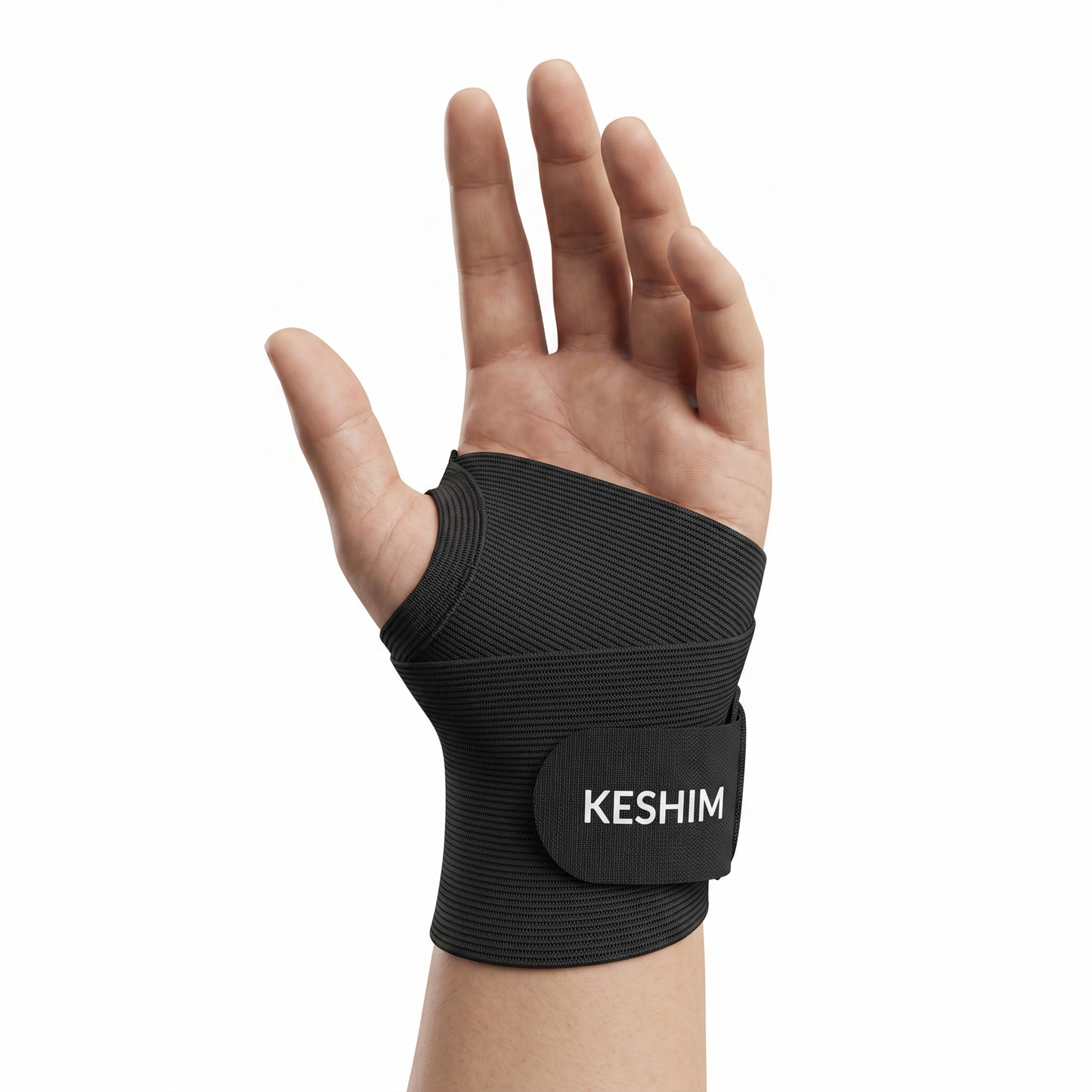 KESHIM Adjustable Wrist Brace for Men & Women | Hand & Wrist Support with Compression Strap for Sprain, Tendonitis, Carpal Tunnel, Arthritis, Gym, Sports & Daily Use | Left & Right Hand (Black)