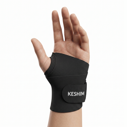 KESHIM Adjustable Wrist Brace for Men & Women | Hand & Wrist Support with Compression Strap for Sprain, Tendonitis, Carpal Tunnel, Arthritis, Gym, Sports & Daily Use | Left & Right Hand (Black)