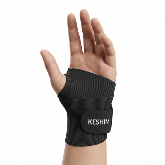 KESHIM Adjustable Wrist Brace for Men & Women | Hand & Wrist Support with Compression Strap for Sprain, Tendonitis, Carpal Tunnel, Arthritis, Gym, Sports & Daily Use | Left & Right Hand (Black)
