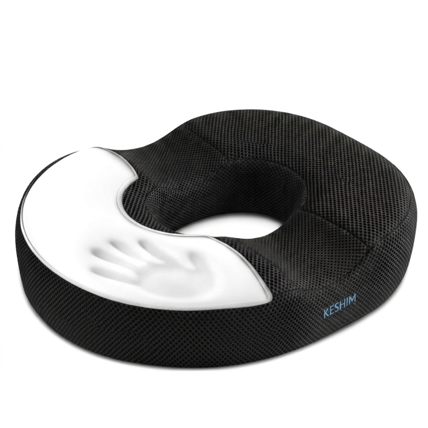 Keshim Donut Cut Seat Cushion for Tailbone Pain Relief | Premium Memory Foam Ring Cushion with Breathable Air Mesh Cover | Orthopedic Coccyx Support Pillow for Office Chair, Car Seat, Wheelchair