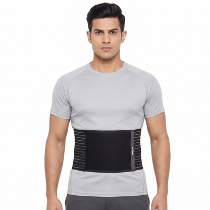 KESHIM Abdominal Belt for Men & Women | Adjustable Compression Tummy Belt for Waist & Stomach Support | Post Surgery Recovery, Back Support & Everyday Use | Breathable Stretch Fabric (Black)