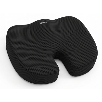 Keshim Orthopedic Coccyx Seat Cushion for Tailbone Pain Relief – Premium Memory Foam Sitting Pillow with Breathable Air Mesh Cover, Ergonomic U-Shaped Design for Office Chair, Car Seat, Wheelchair