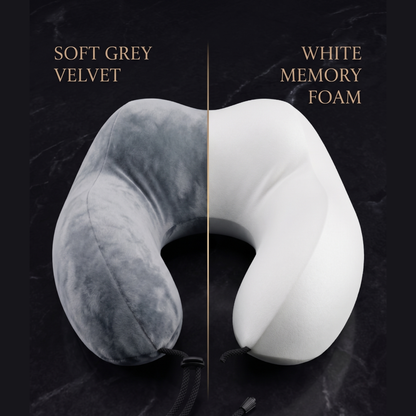 Keshim Memory Foam Travel Neck Pillow for Airplane, Car & Office | Multi-Hump Ergonomic U-Shaped Neck Support Cushion | Premium Velvet Fabric | Adjustable Strap | Soft & Comfortable Cervical Support