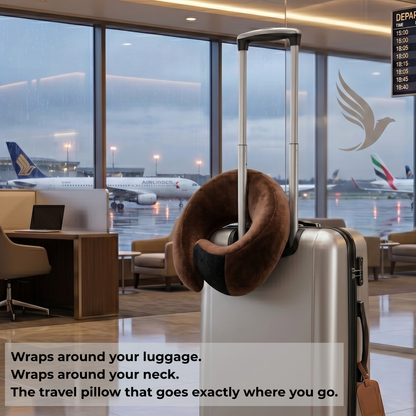 Keshim Memory Foam Travel Neck Pillow for Airplane, Car & Office | Premium Soft Velvet Fabric | Ergonomic 360° Neck Support | Portable Snake Shaped Travel Cushion for Adults and Kids.