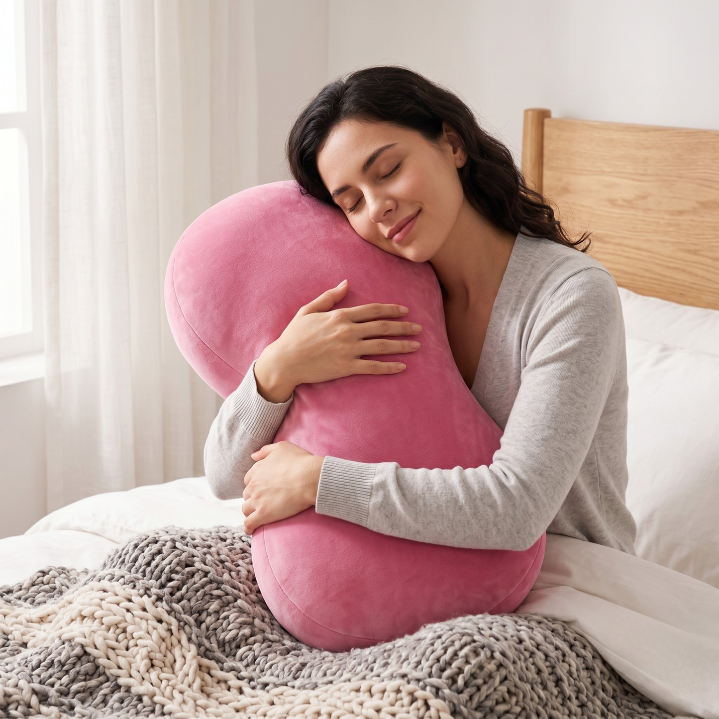 Keshim Memory Foam Cuddle Pillow for Adults & Kids | Ultra-Soft Velvet Hug Pillow for Sleeping, Relaxation & Side Sleeping | Ergonomic Body Support Cushion for Comfort & Stress Relief