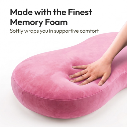 Keshim Memory Foam Cuddle Pillow for Adults & Kids | Ultra-Soft Velvet Hug Pillow for Sleeping, Relaxation & Side Sleeping | Ergonomic Body Support Cushion for Comfort & Stress Relief