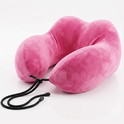 Keshim Memory Foam Travel Neck Pillow for Airplane, Car & Office | Multi-Hump Ergonomic U-Shaped Neck Support Cushion | Premium Velvet Fabric | Adjustable Strap | Soft & Comfortable Cervical Support