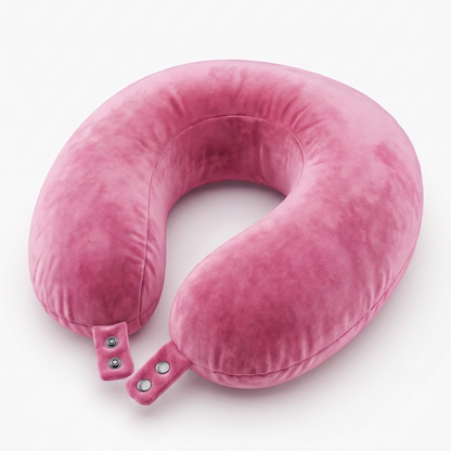 Keshim U-Shaped Memory Foam Travel Neck Pillow for Airplane, Car & Train Travel | Premium Soft Velvet Cover | Ergonomic Neck & Chin Support | Portable Neck Cushion for Adults