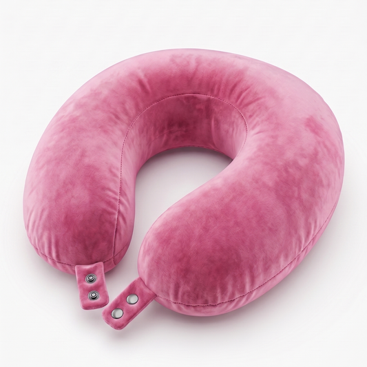 Keshim U-Shaped Memory Foam Travel Neck Pillow for Airplane, Car & Train Travel | Premium Soft Velvet Cover | Ergonomic Neck & Chin Support | Portable Neck Cushion for Adults