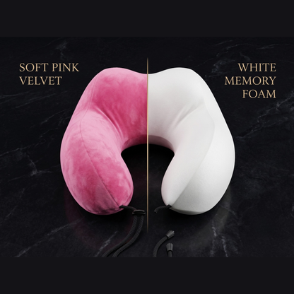 Keshim Memory Foam Travel Neck Pillow for Airplane, Car & Office | Multi-Hump Ergonomic U-Shaped Neck Support Cushion | Premium Velvet Fabric | Adjustable Strap | Soft & Comfortable Cervical Support