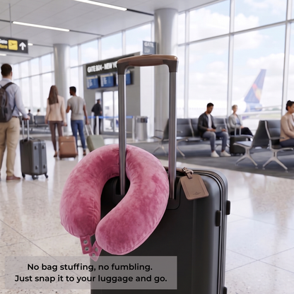 Keshim U-Shaped Memory Foam Travel Neck Pillow for Airplane, Car & Train Travel | Premium Soft Velvet Cover | Ergonomic Neck & Chin Support | Portable Neck Cushion for Adults