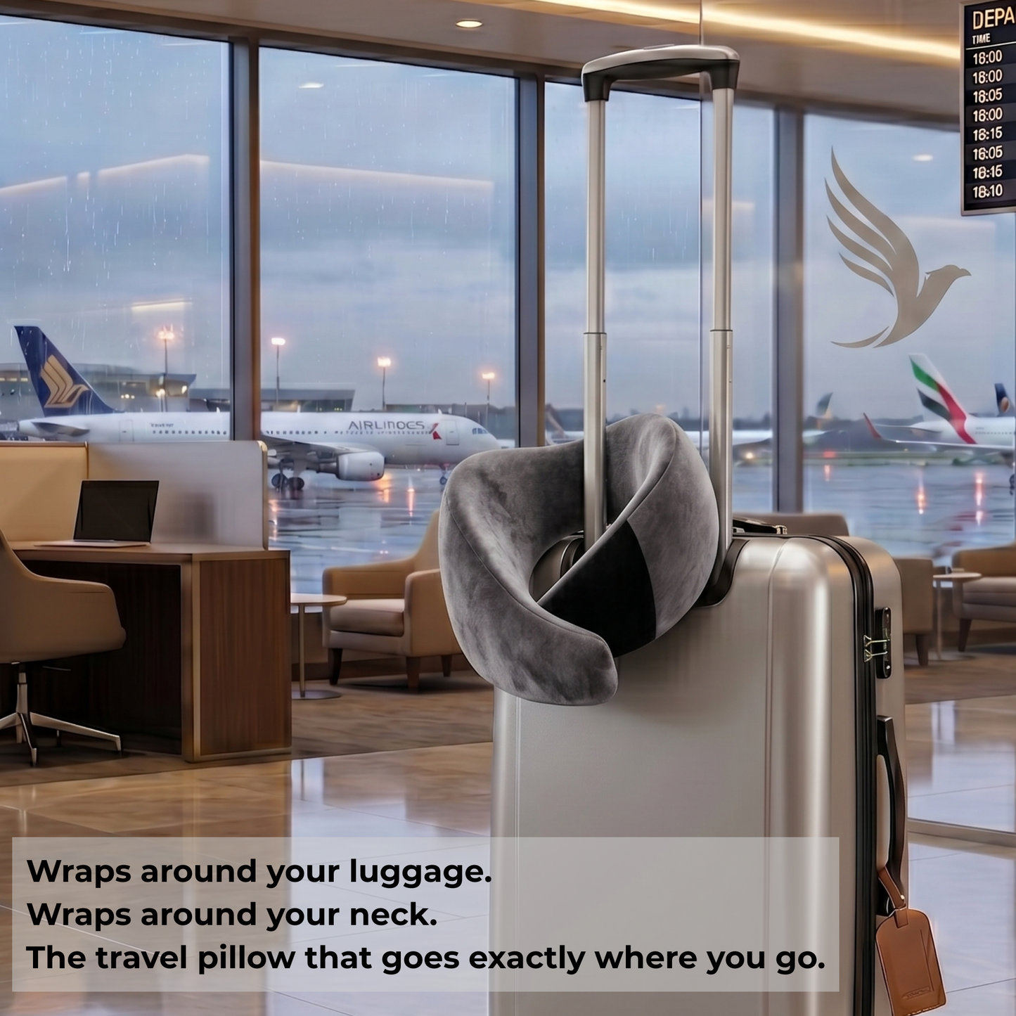 Keshim Memory Foam Travel Neck Pillow for Airplane, Car & Office | Premium Soft Velvet Fabric | Ergonomic 360° Neck Support | Portable Snake Shaped Travel Cushion for Adults and Kids.