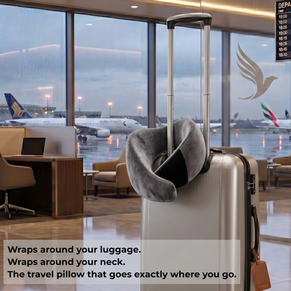 Keshim Memory Foam Travel Neck Pillow for Airplane, Car & Office | Premium Soft Velvet Fabric | Ergonomic 360° Neck Support | Portable Snake Shaped Travel Cushion for Adults and Kids.