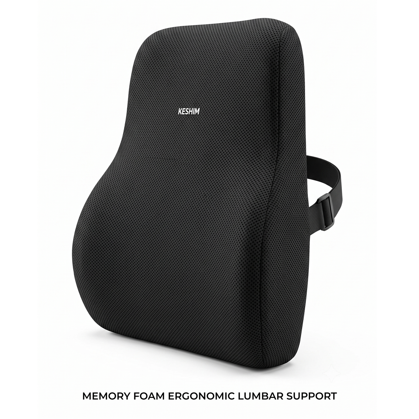 Keshim Memory Foam Lumbar Support Pillow for Office Chair, Car Seat & Gaming Chair – Ergonomic Lower Back Cushion with Premium Breathable Mesh Cover for Back Pain Relief & Posture Support