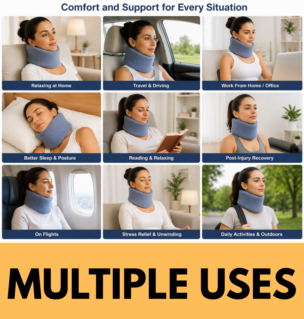 Keshim Soft Cervical Neck Collar for Neck Support & Pain Relief | Adjustable Foam Neck Brace with Breathable Cotton Fabric | Lightweight Support for Cervical Strain, Stiff Neck & Recovery