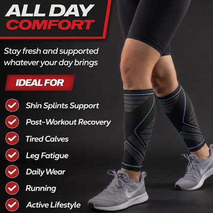 Keshim Calf Support Sleeve for Men & Women | Premium Compression Calf Guard for Running, Gym, Cycling, Sports, Shin Splints & Muscle Recovery | Breathable Stretch Fabric ( Pair )