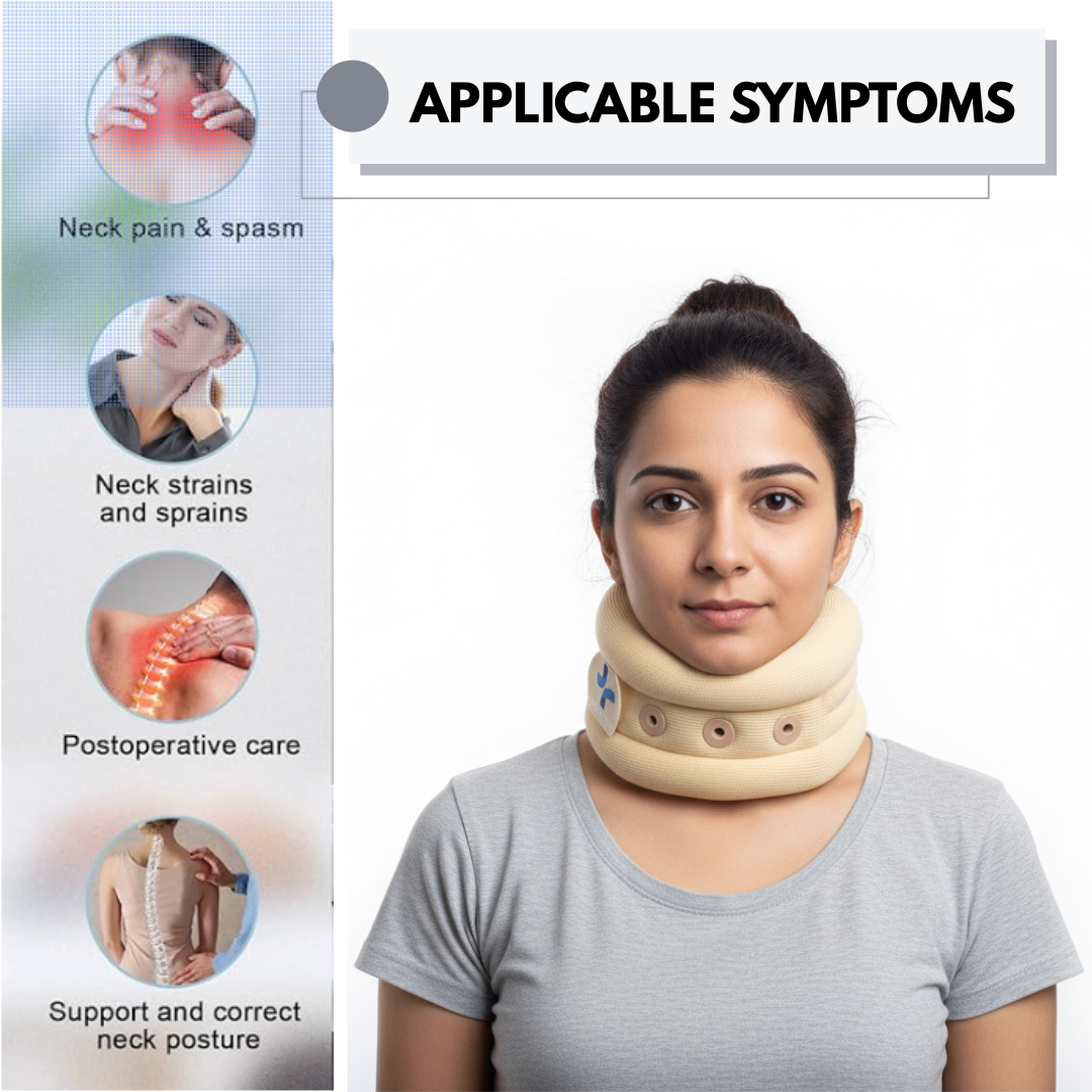 Keshim Soft Cervical Neck Collar for Neck Support & Pain Relief | Adjustable Foam Neck Brace with Breathable Cotton Fabric | Lightweight Support for Cervical Strain, Stiff Neck & Recovery