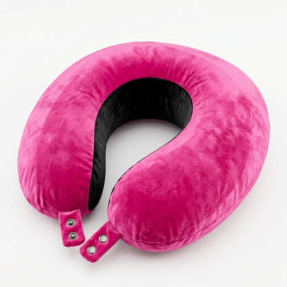 Keshim U-Shaped Memory Foam Travel Neck Pillow for Airplane, Car & Train Travel | Premium Soft Velvet Cover | Ergonomic Neck & Chin Support | Portable Neck Cushion for Adults