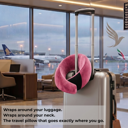 Keshim Memory Foam Travel Neck Pillow for Airplane, Car & Office | Premium Soft Velvet Fabric | Ergonomic 360° Neck Support | Portable Snake Shaped Travel Cushion for Adults and Kids.