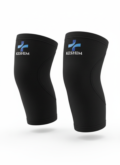 Keshim Knee Support Sleeve (Pair) for Men & Women | Premium Nylon Compression Knee Cap for Running, Gym, Sports, Joint Pain Relief & Daily Support | Breathable Stretch Fabric