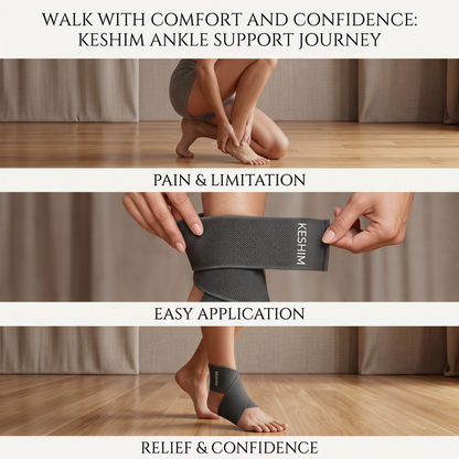 KESHIM Adjustable Ankle Strap Support for Men & Women – Compression Ankle Brace for Sprain, Sports Injury Recovery, Plantar Fasciitis, Achilles Tendon Support & Daily Pain Relief