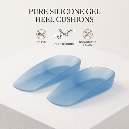 KESHIM Gel Heel Cushion for Men & Women | Soft Silicone Heel Pads for Comfortable Cushioning & Shock Absorption | Reusable Heel Support Inserts for Walking, Standing & Daily Use (1 Pair)