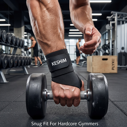 KESHIM Adjustable Wrist Brace for Men & Women | Hand & Wrist Support with Compression Strap for Sprain, Tendonitis, Carpal Tunnel, Arthritis, Gym, Sports & Daily Use | Left & Right Hand (Black)