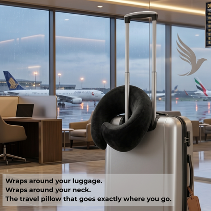 Keshim Memory Foam Travel Neck Pillow for Airplane, Car & Office | Premium Soft Velvet Fabric | Ergonomic 360° Neck Support | Portable Snake Shaped Travel Cushion for Adults and Kids.