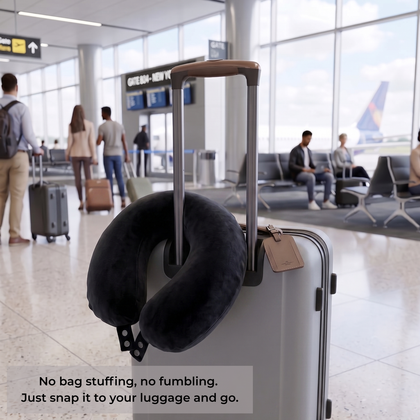 Keshim U-Shaped Memory Foam Travel Neck Pillow for Airplane, Car & Train Travel | Premium Soft Velvet Cover | Ergonomic Neck & Chin Support | Portable Neck Cushion for Adults